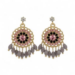 Crystal CZ Boho Earrings Gold Boheme Chic Dangle Bohemian Retro Y2K Vintage